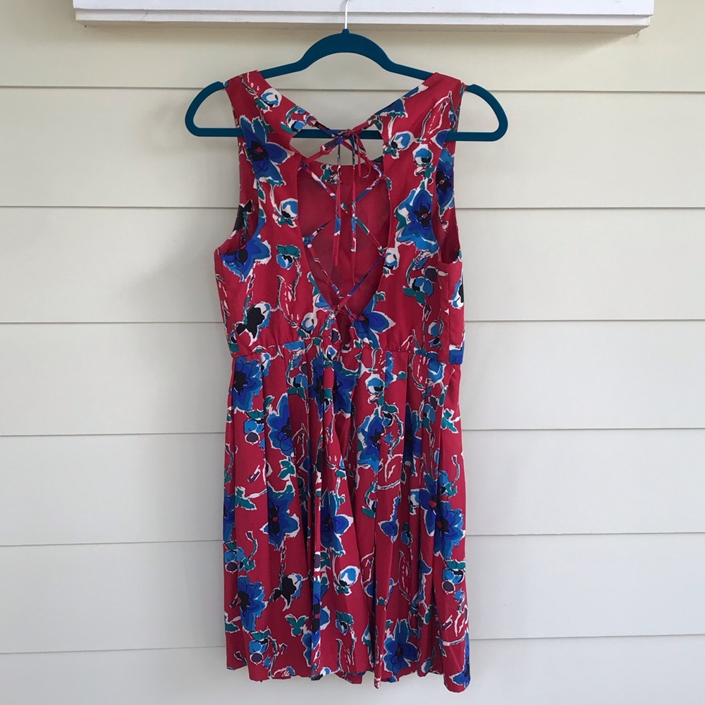 Urban outfitters tie back detail red dress